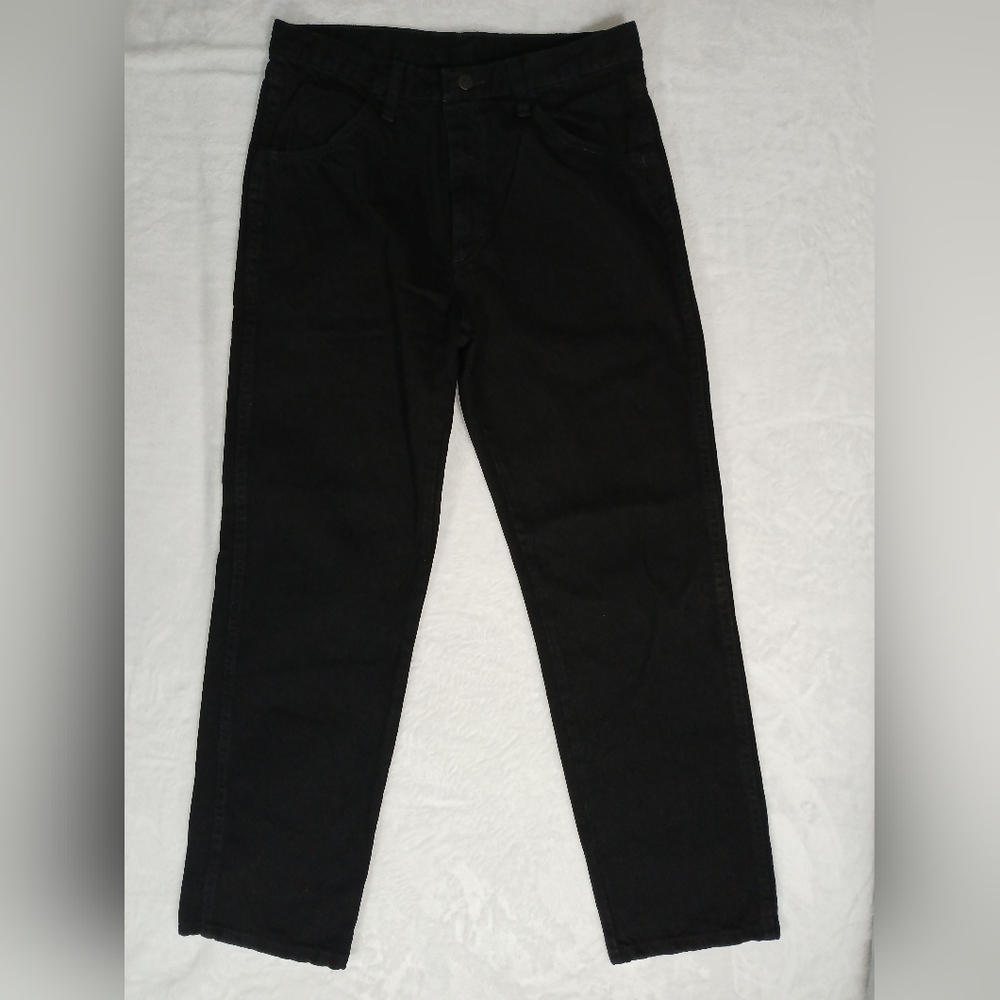 Black Rustler Jeans 32x30 Regular Fit Straight Leg Dark Wash Emo Grunge Y2K